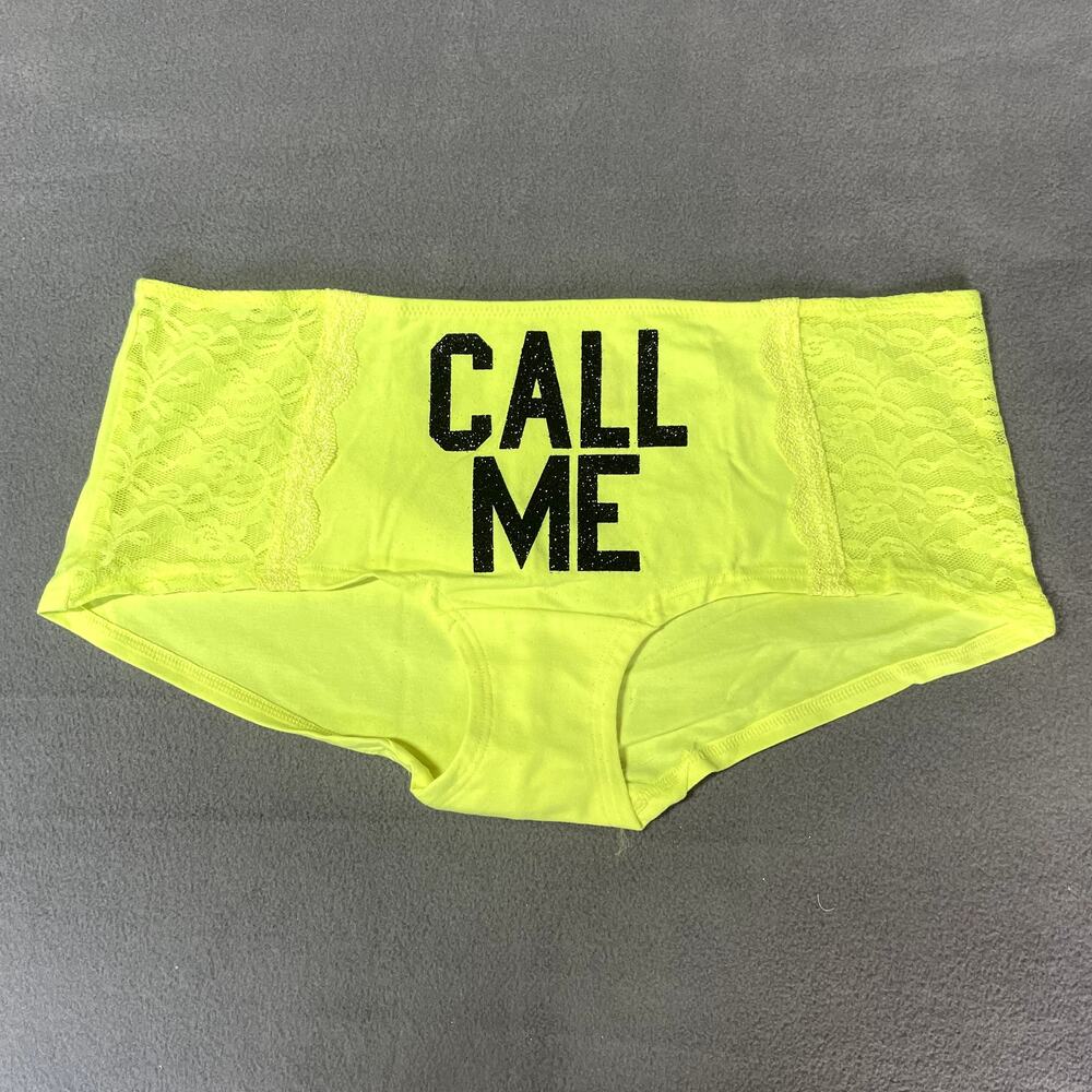 Victorias Secret PINK Low Rise Boy Short Medium Yellow Call Me Bright Lace 2011